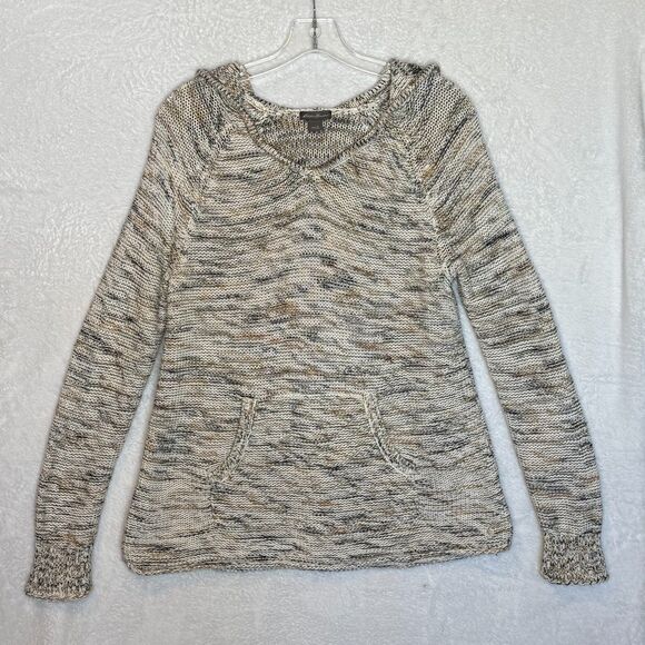 EDDIE BAUER Women's L Long Sleeve Hooded Pullover Sweater BOHO Kangaroo Pocket - Picture 7 of 16